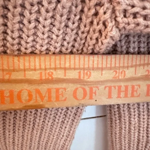 ATM S tan cable knit exaggerated collar oversized grandma cardigan traditional - Picture 8 of 13